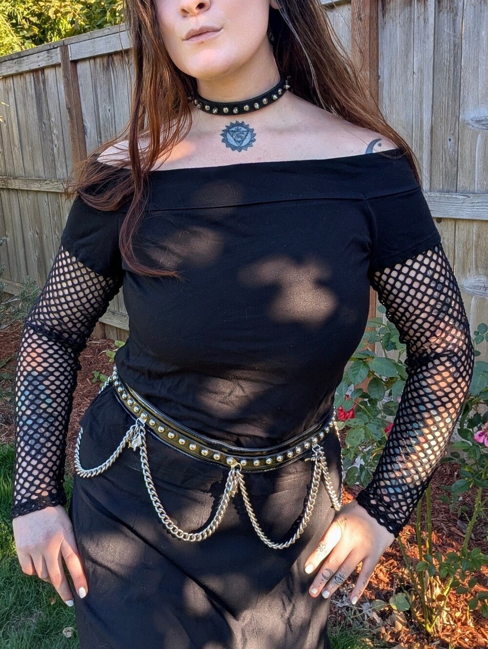 Killstar Off-Shoulder Fishnet Top